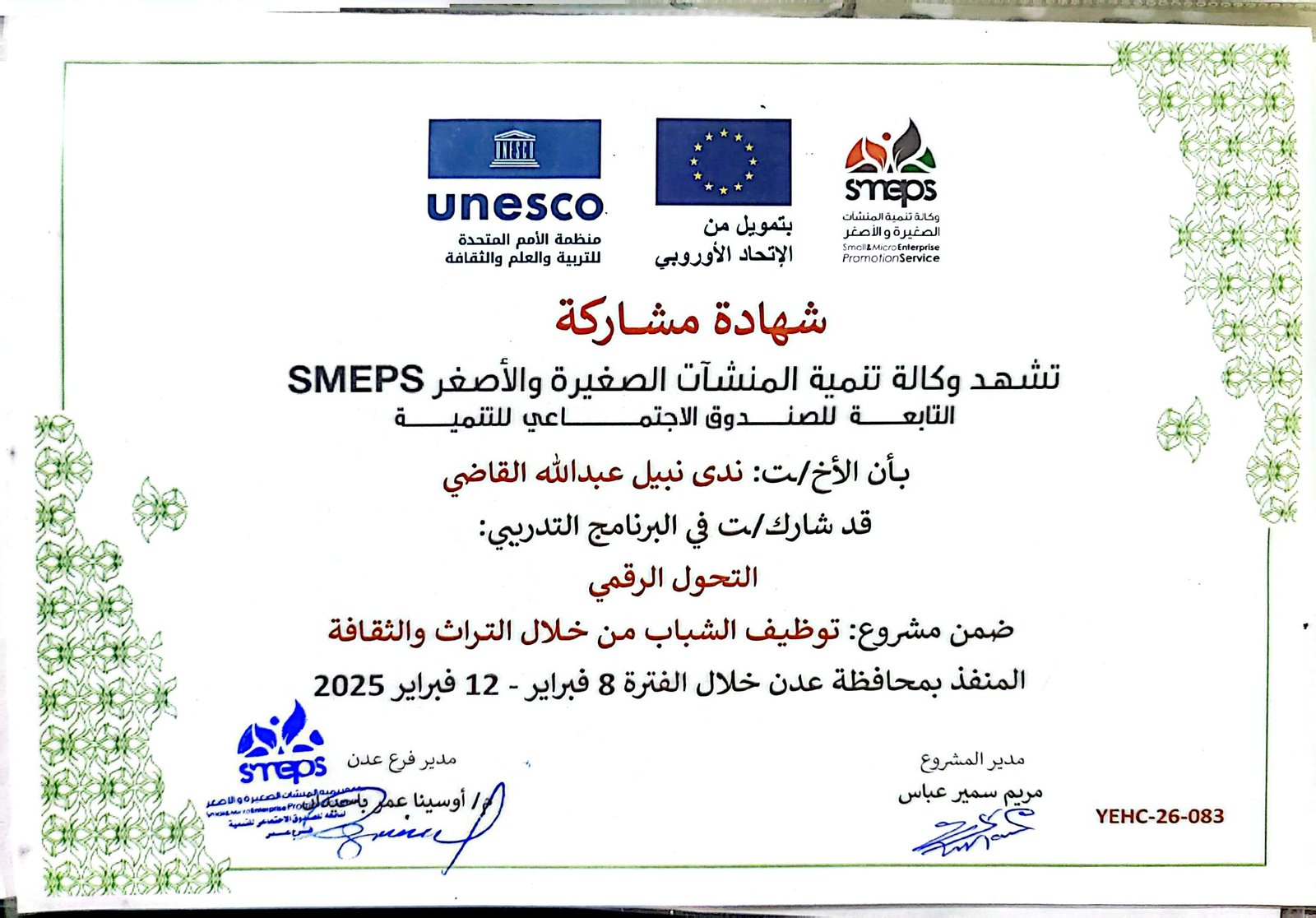 Certificate in Participation Certificate – Digital Transformation Program